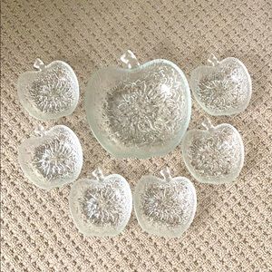 Apple glass bowl and serving bowls
